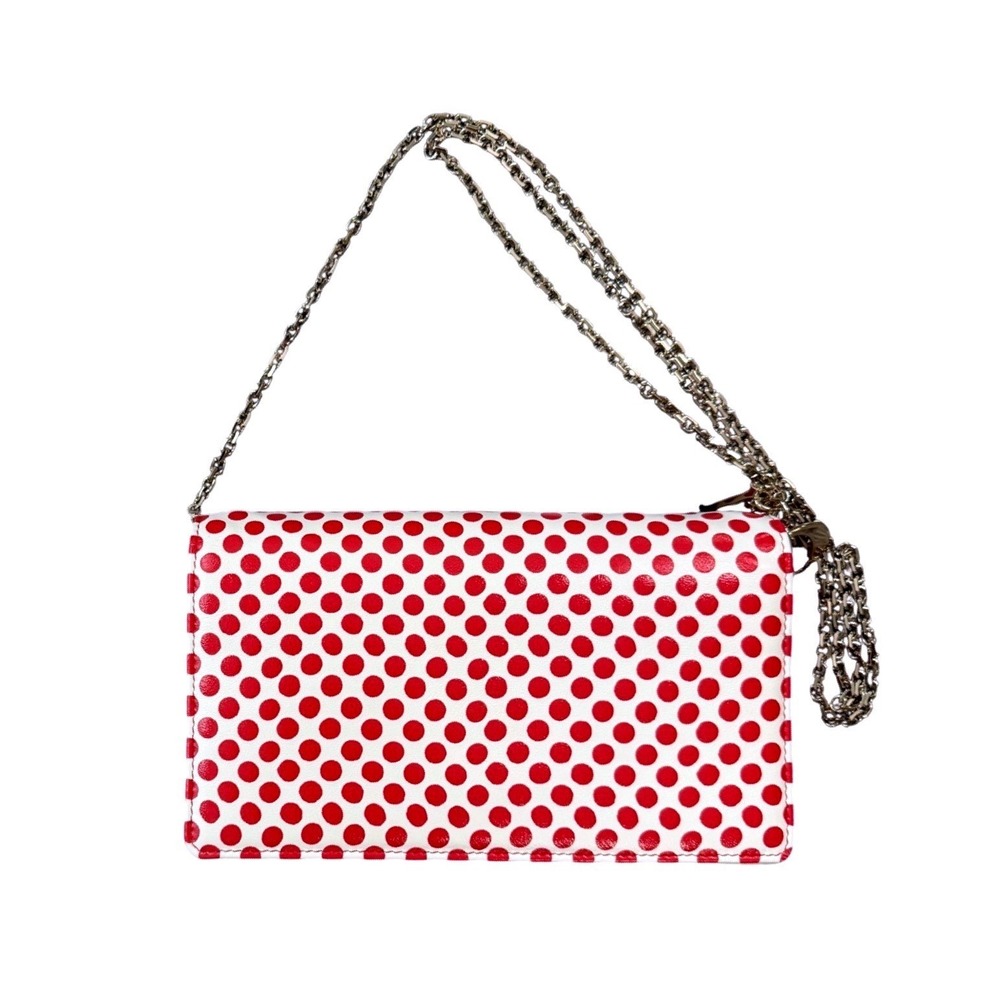 Christian Dior Dioramour Polka Dot Wallet On Chain Crossbody Bag Leather Rare - Picture 7 of 14